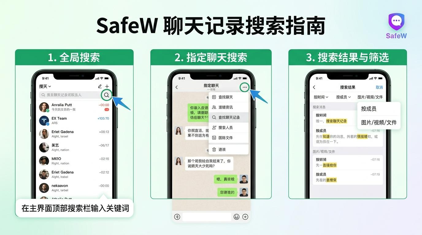 SafeW 怎么搜聊天记录？